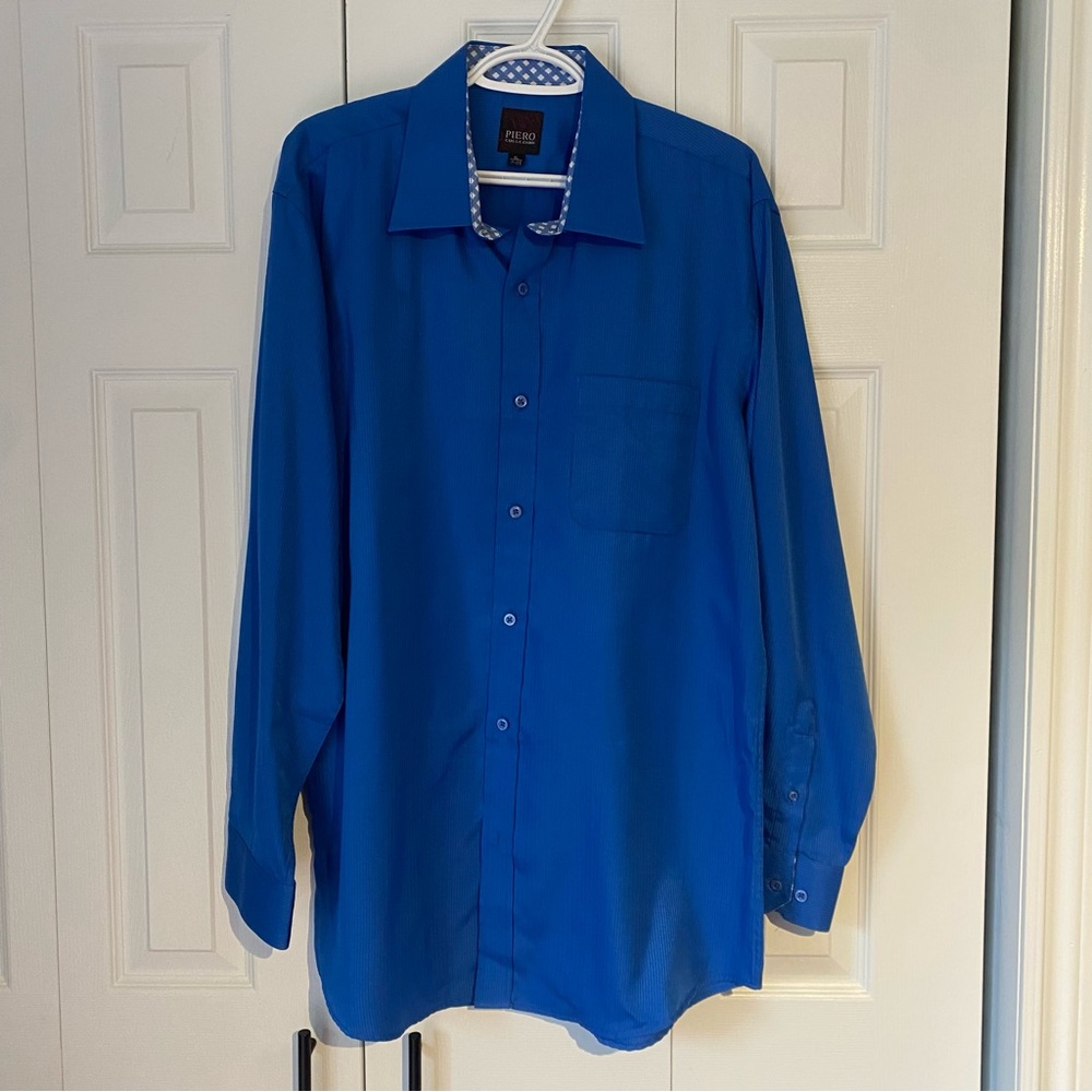 Blue men’s dress shirt